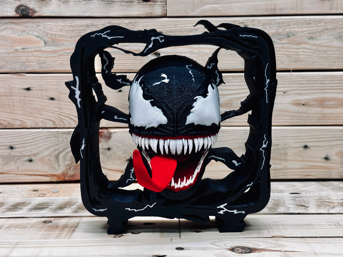 Venom inspired framed bust
